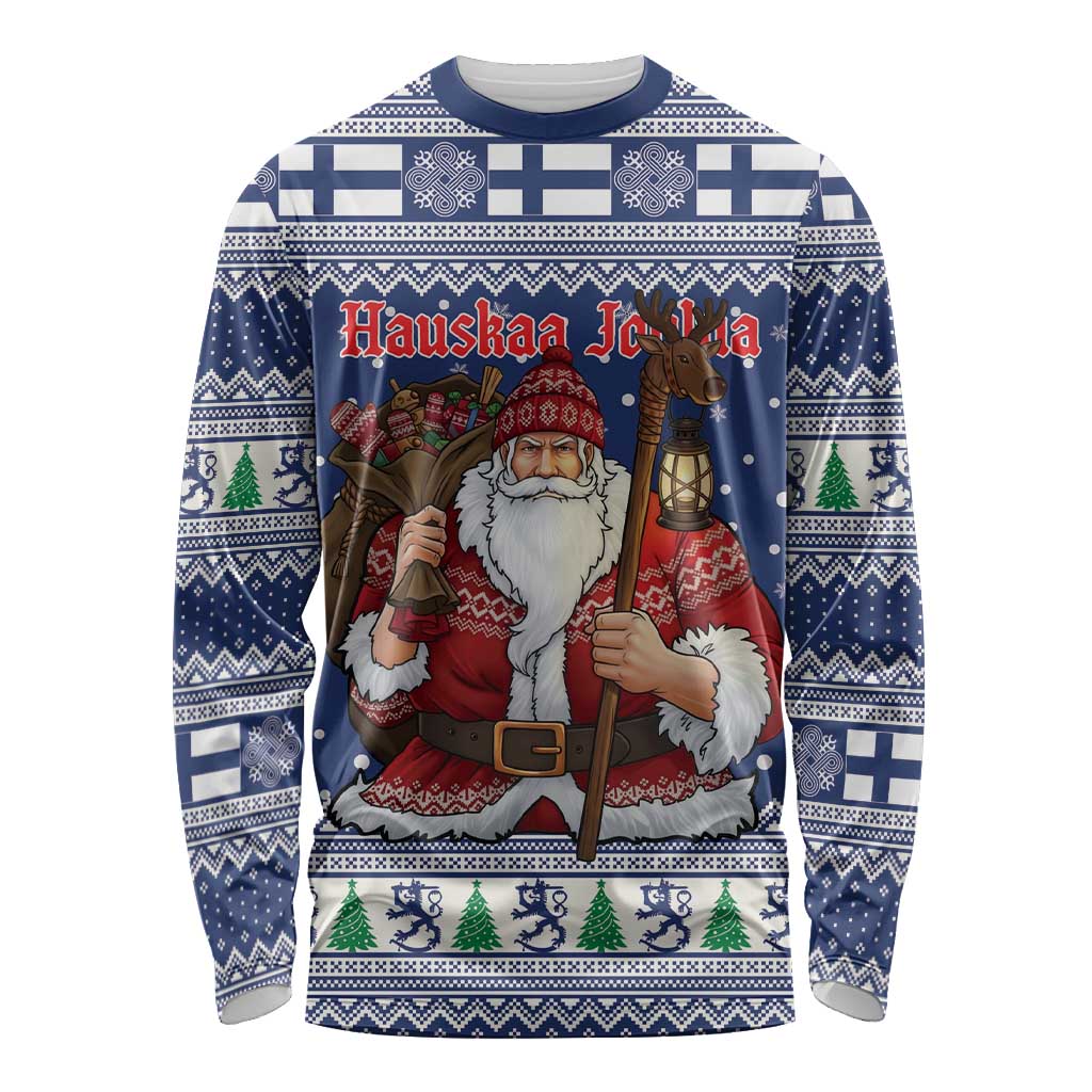 Funny Finland Christmas Long Sleeve Shirt Hauskaa Joulua Joulupukki - Wonder Print Shop