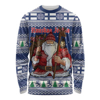 Funny Finland Christmas Long Sleeve Shirt Hauskaa Joulua Joulupukki - Wonder Print Shop
