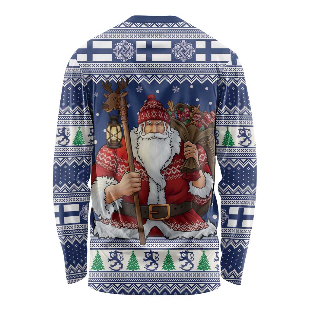 Funny Finland Christmas Long Sleeve Shirt Hauskaa Joulua Joulupukki - Wonder Print Shop