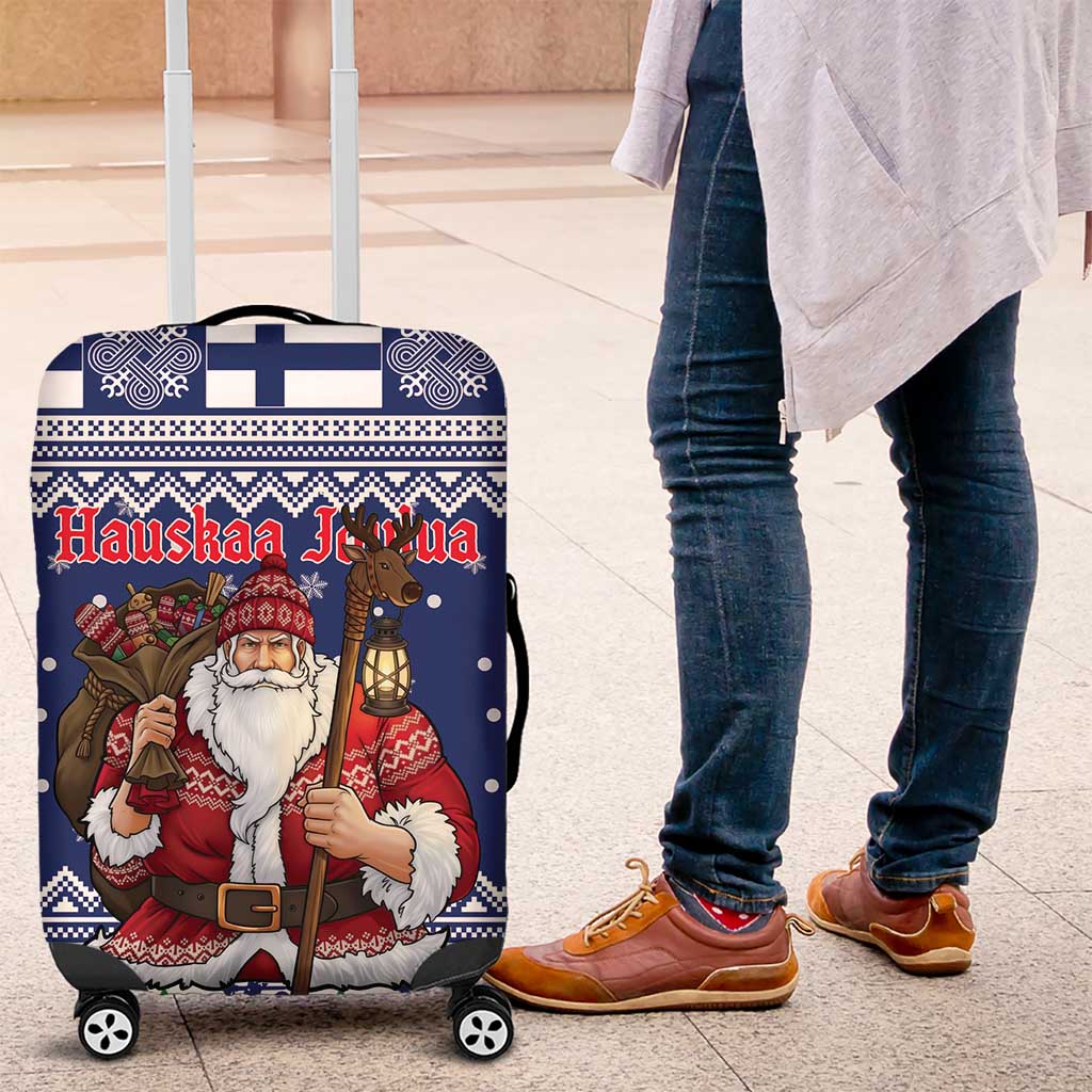 Funny Finland Christmas Luggage Cover Hauskaa Joulua Joulupukki - Wonder Print Shop
