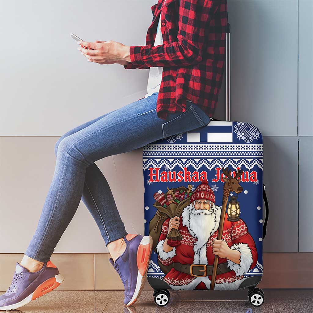 Funny Finland Christmas Luggage Cover Hauskaa Joulua Joulupukki - Wonder Print Shop