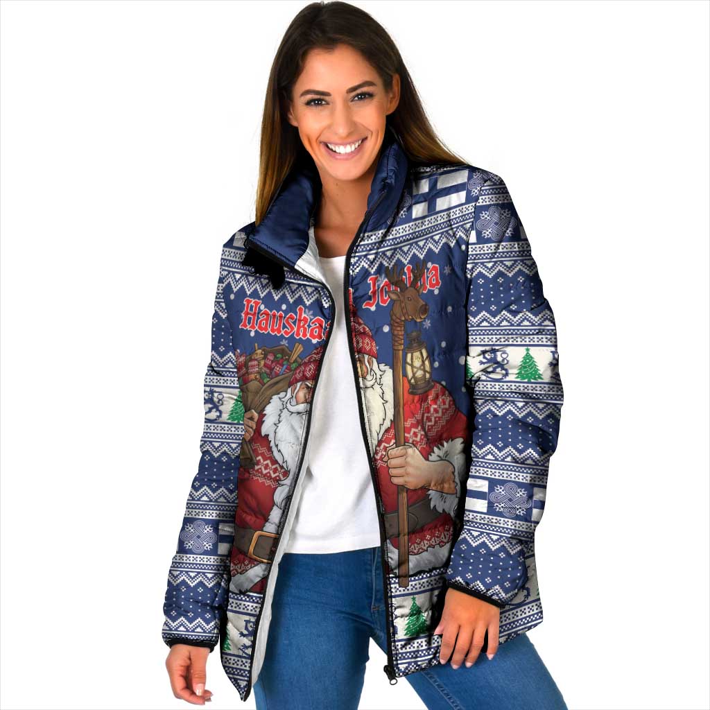 Funny Finland Christmas Padded Jacket Hauskaa Joulua Joulupukki - Wonder Print Shop