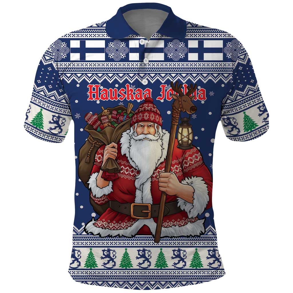 Funny Finland Christmas Polo Shirt Hauskaa Joulua Joulupukki - Wonder Print Shop