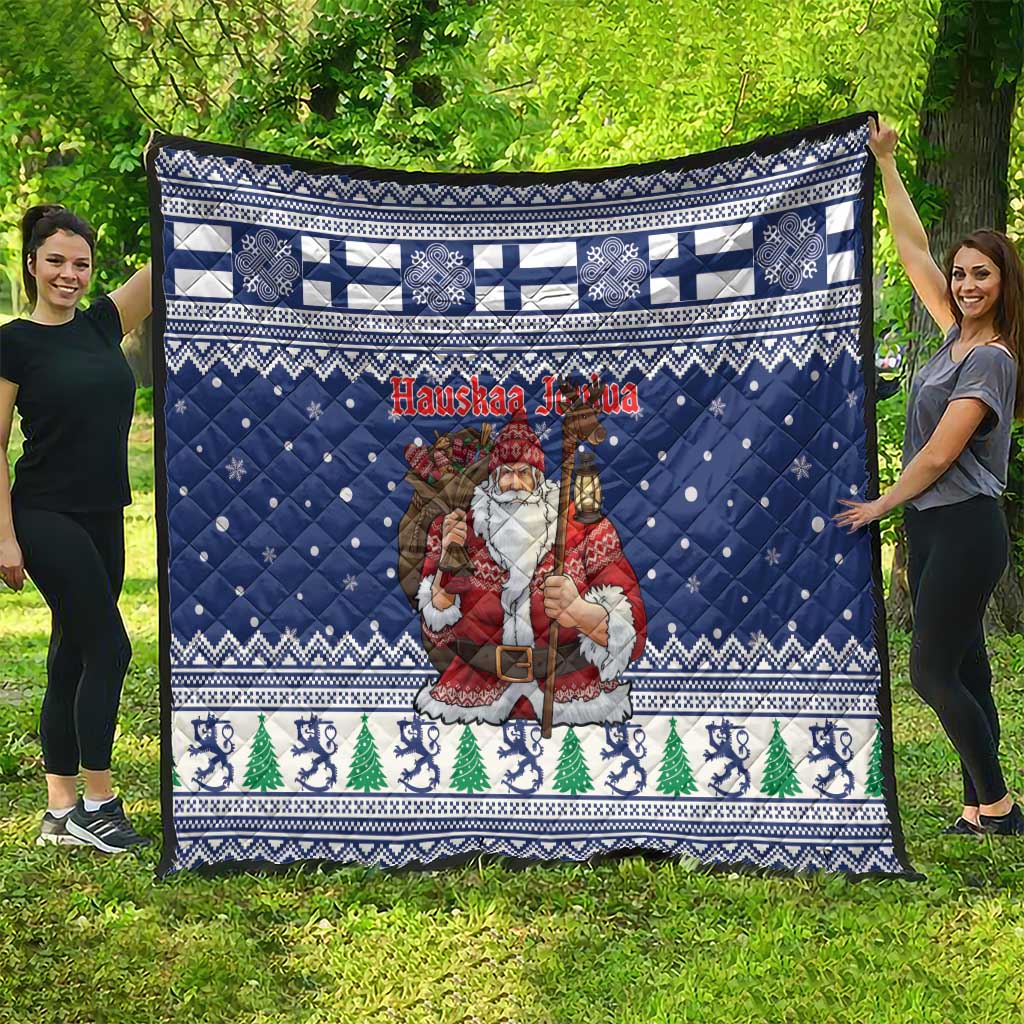 Funny Finland Christmas Quilt Hauskaa Joulua Joulupukki - Wonder Print Shop