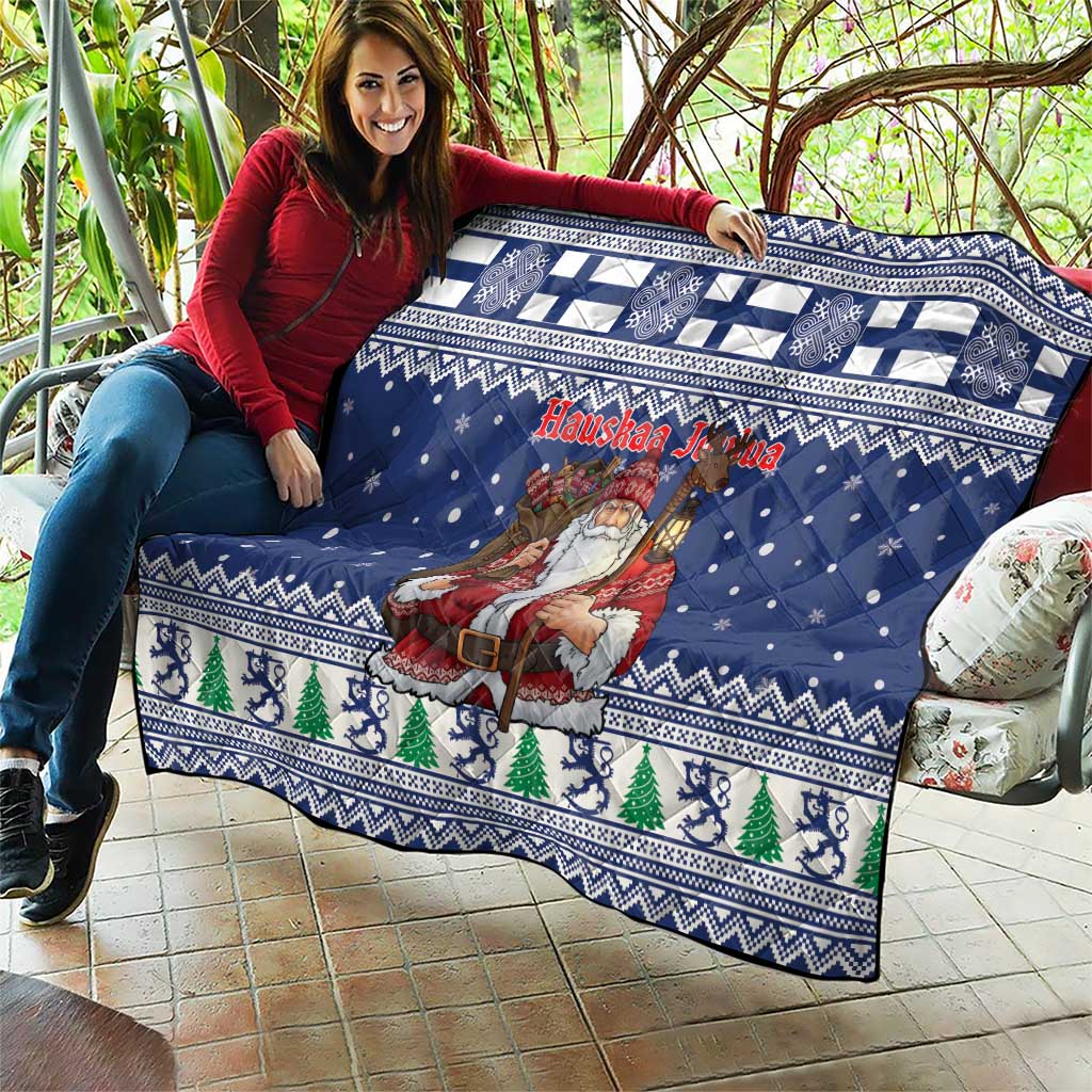 Funny Finland Christmas Quilt Hauskaa Joulua Joulupukki - Wonder Print Shop