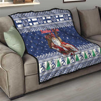 Funny Finland Christmas Quilt Hauskaa Joulua Joulupukki - Wonder Print Shop