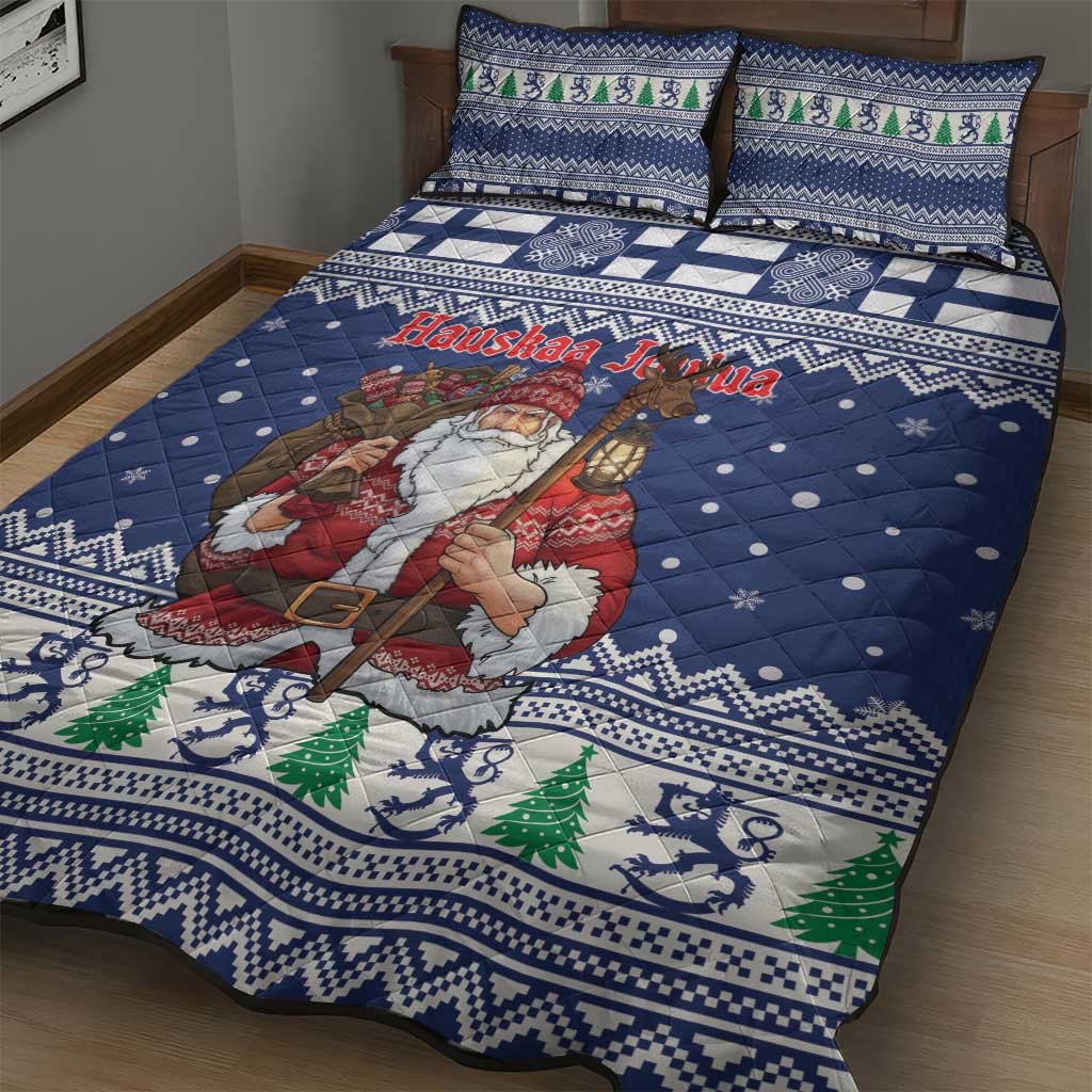Funny Finland Christmas Quilt Bed Set Hauskaa Joulua Joulupukki - Wonder Print Shop