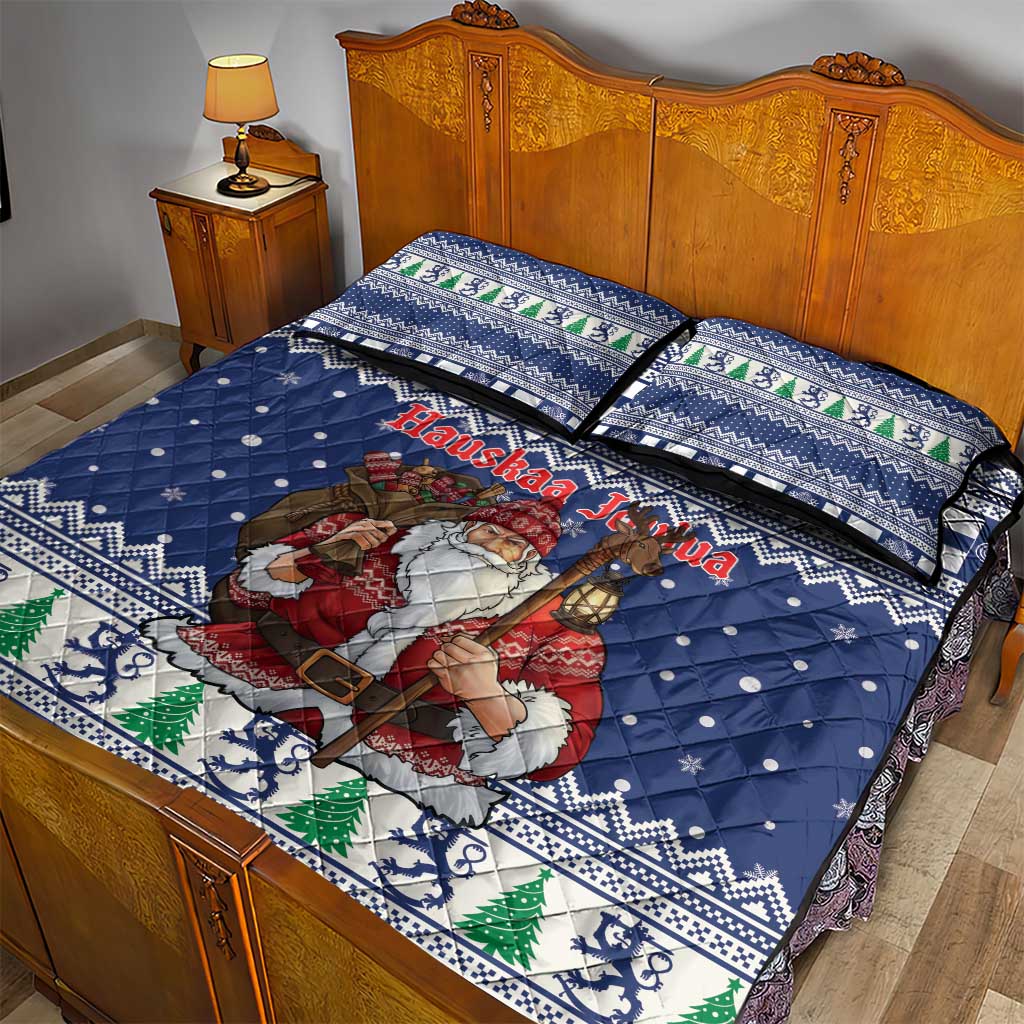 Funny Finland Christmas Quilt Bed Set Hauskaa Joulua Joulupukki - Wonder Print Shop