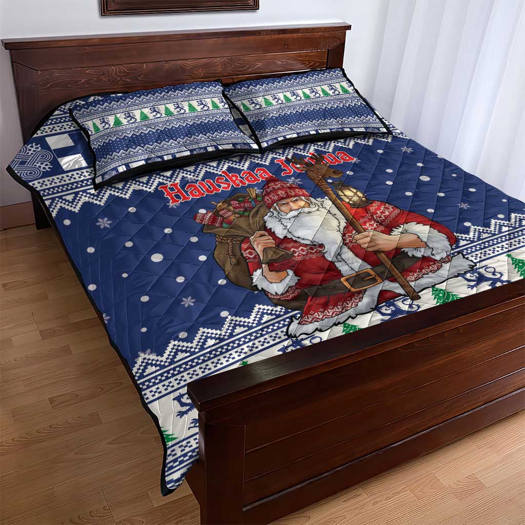Funny Finland Christmas Quilt Bed Set Hauskaa Joulua Joulupukki - Wonder Print Shop