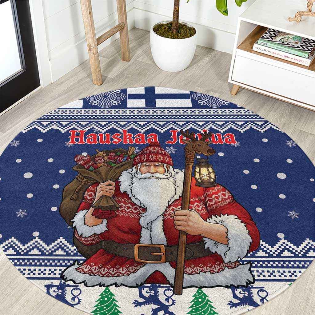 Funny Finland Christmas Round Carpet Hauskaa Joulua Joulupukki - Wonder Print Shop
