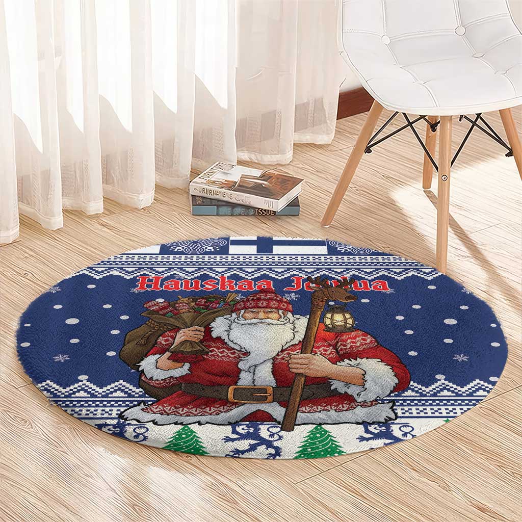 Funny Finland Christmas Round Carpet Hauskaa Joulua Joulupukki - Wonder Print Shop