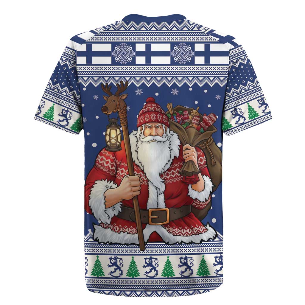 Funny Finland Christmas Rugby Jersey Hauskaa Joulua Joulupukki - Wonder Print Shop
