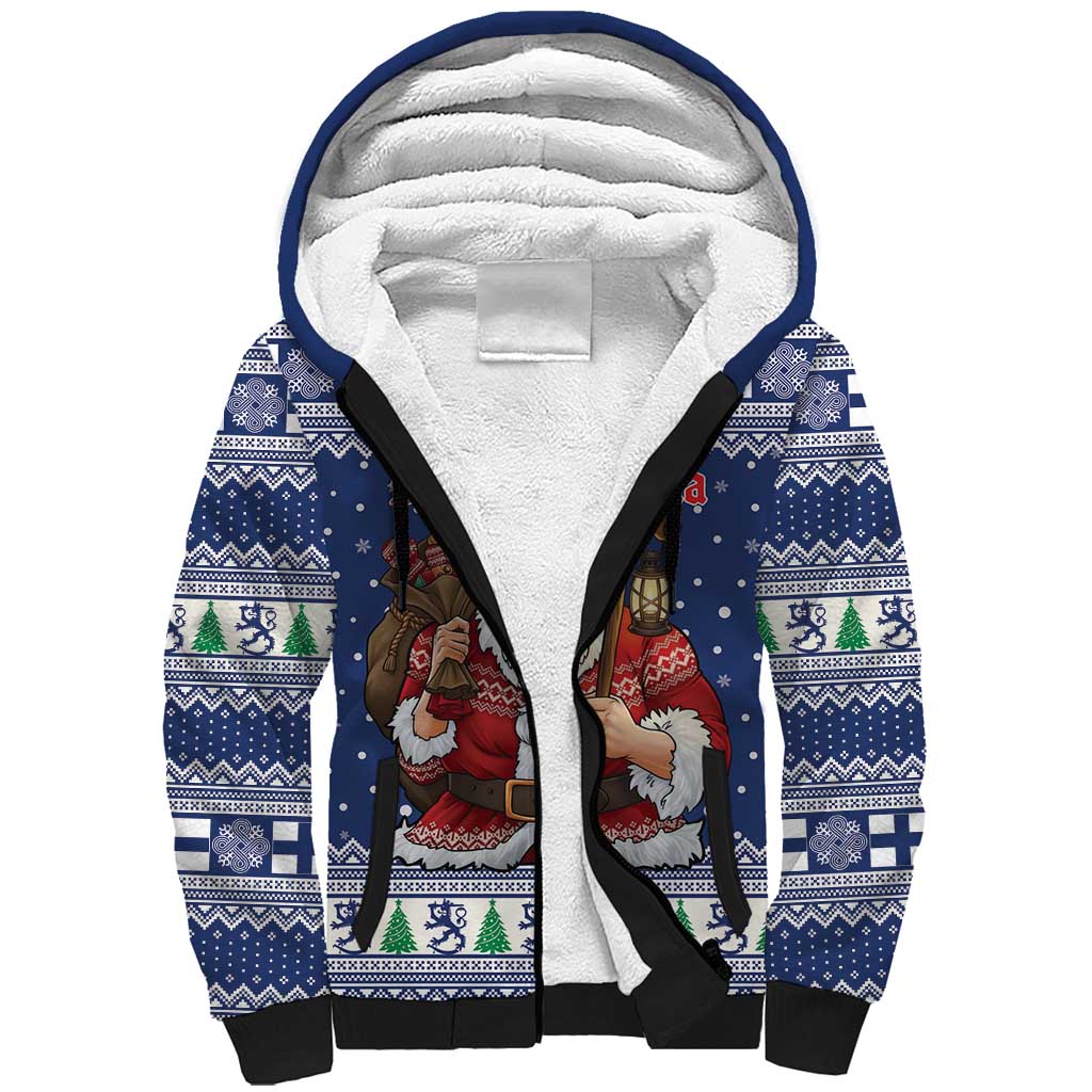 Funny Finland Christmas Sherpa Hoodie Hauskaa Joulua Joulupukki - Wonder Print Shop