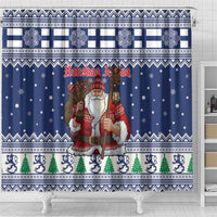 Funny Finland Christmas Shower Curtain Hauskaa Joulua Joulupukki - Wonder Print Shop