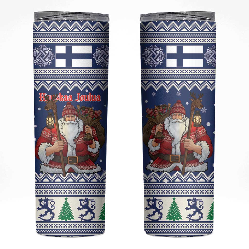Funny Finland Christmas Skinny Tumbler Hauskaa Joulua Joulupukki - Wonder Print Shop