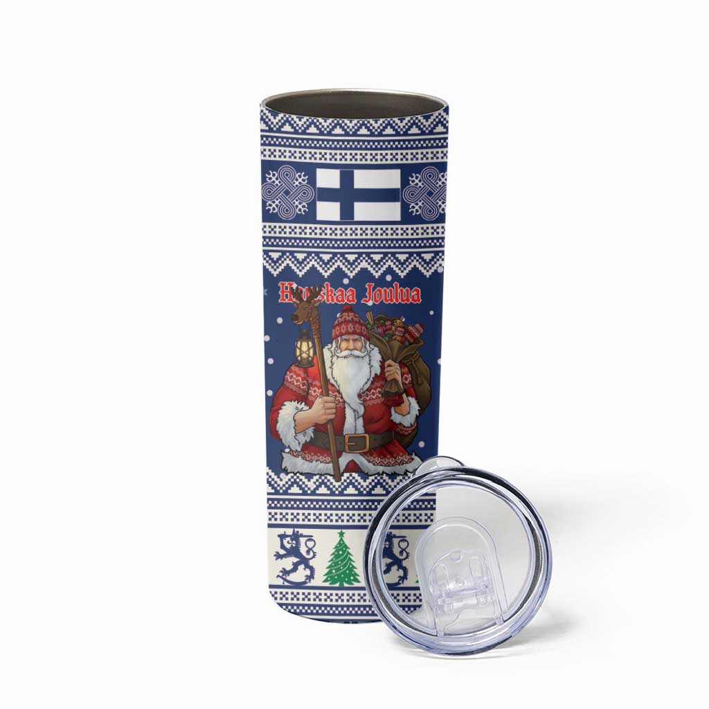 Funny Finland Christmas Skinny Tumbler Hauskaa Joulua Joulupukki - Wonder Print Shop