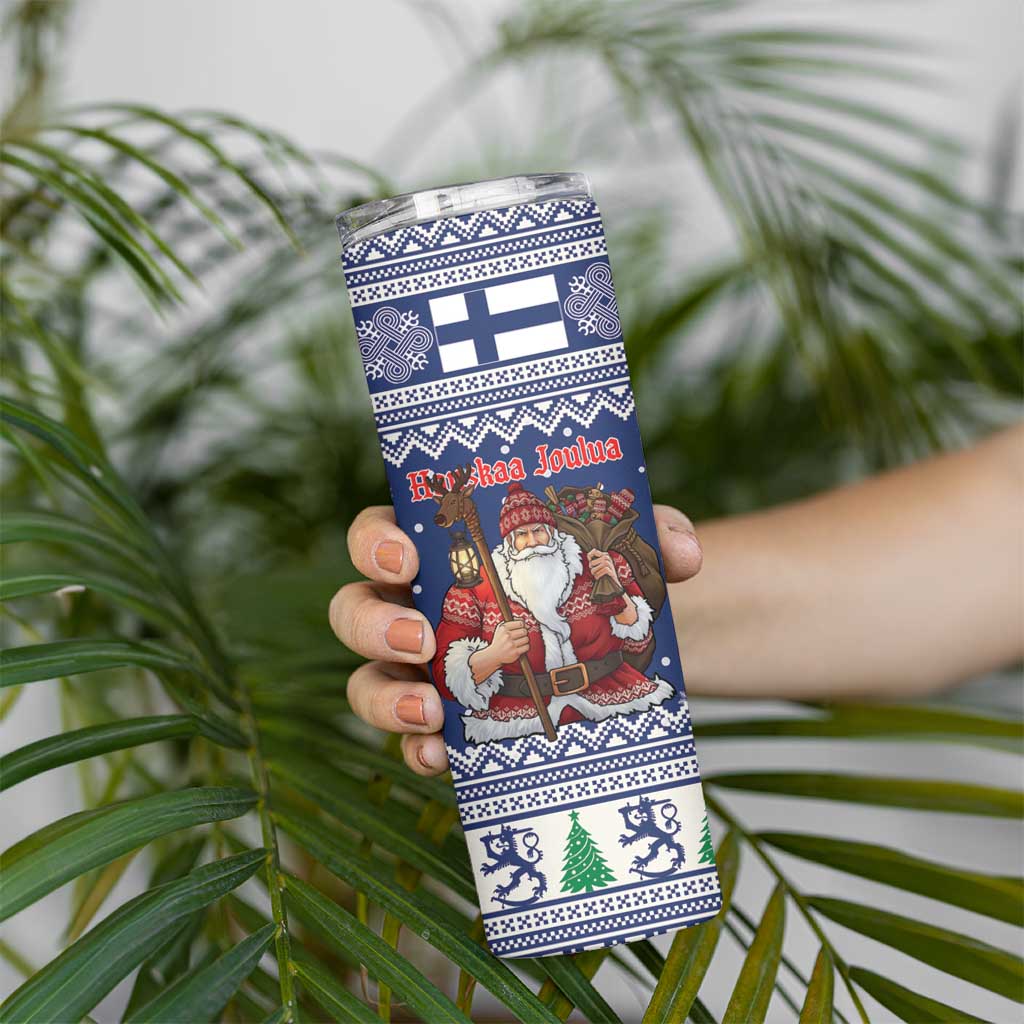 Funny Finland Christmas Skinny Tumbler Hauskaa Joulua Joulupukki - Wonder Print Shop