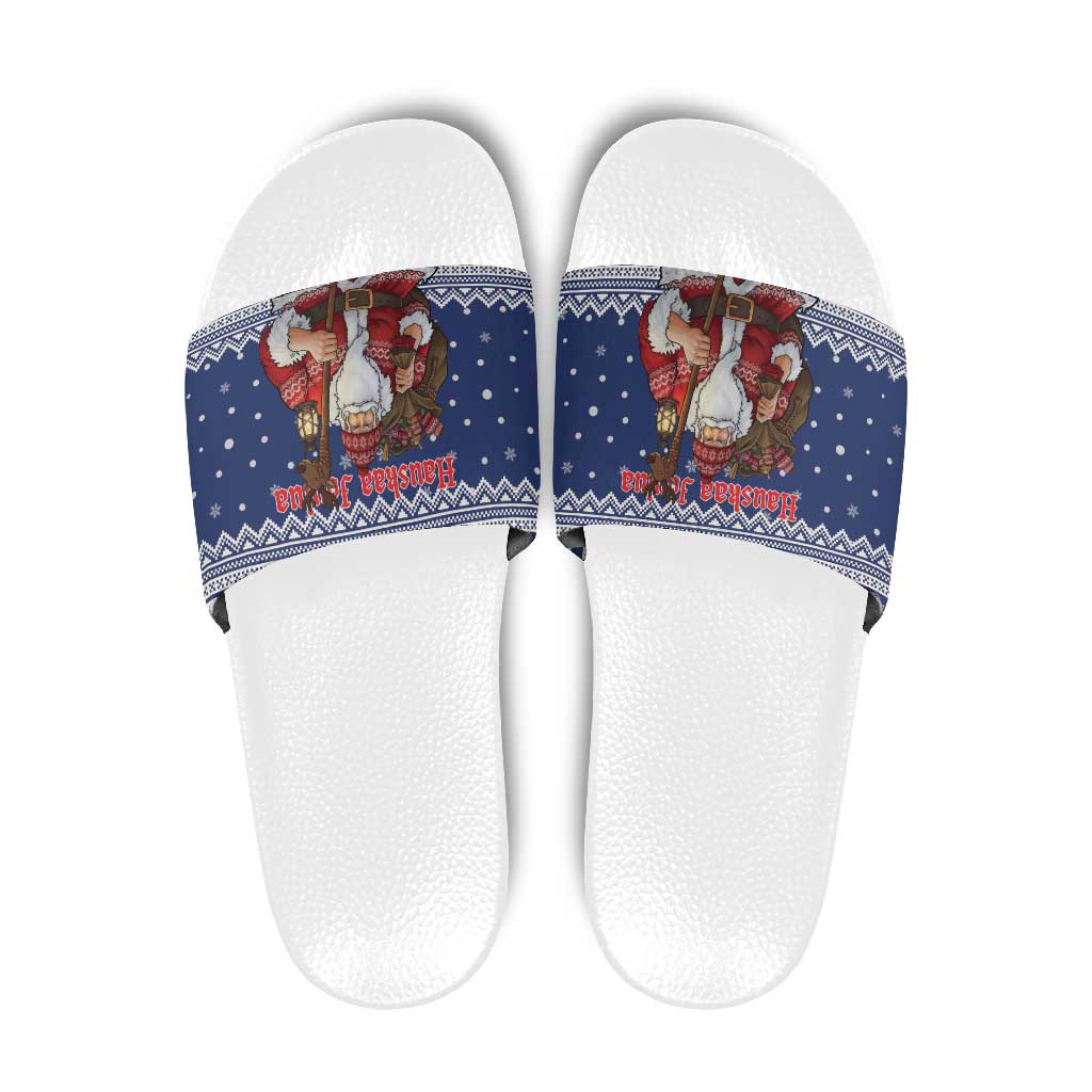 Funny Finland Christmas Slide Sandals Hauskaa Joulua Joulupukki - Wonder Print Shop