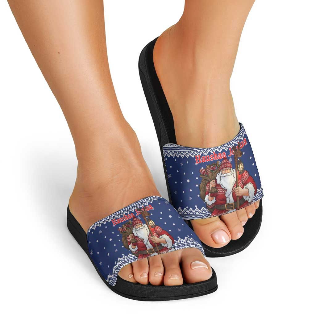 Funny Finland Christmas Slide Sandals Hauskaa Joulua Joulupukki - Wonder Print Shop