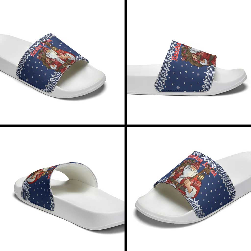 Funny Finland Christmas Slide Sandals Hauskaa Joulua Joulupukki - Wonder Print Shop