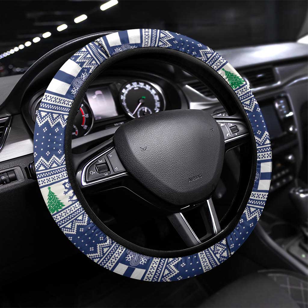Funny Finland Christmas Steering Wheel Cover Hauskaa Joulua Joulupukki - Wonder Print Shop