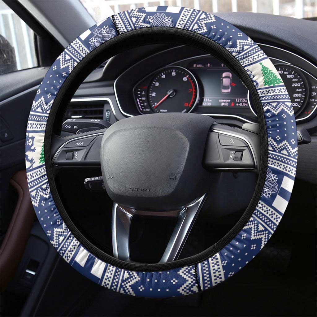 Funny Finland Christmas Steering Wheel Cover Hauskaa Joulua Joulupukki - Wonder Print Shop