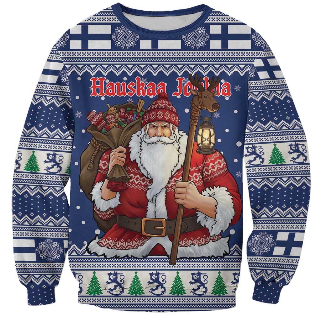 Funny Finland Christmas Sweatshirt Hauskaa Joulua Joulupukki - Wonder Print Shop