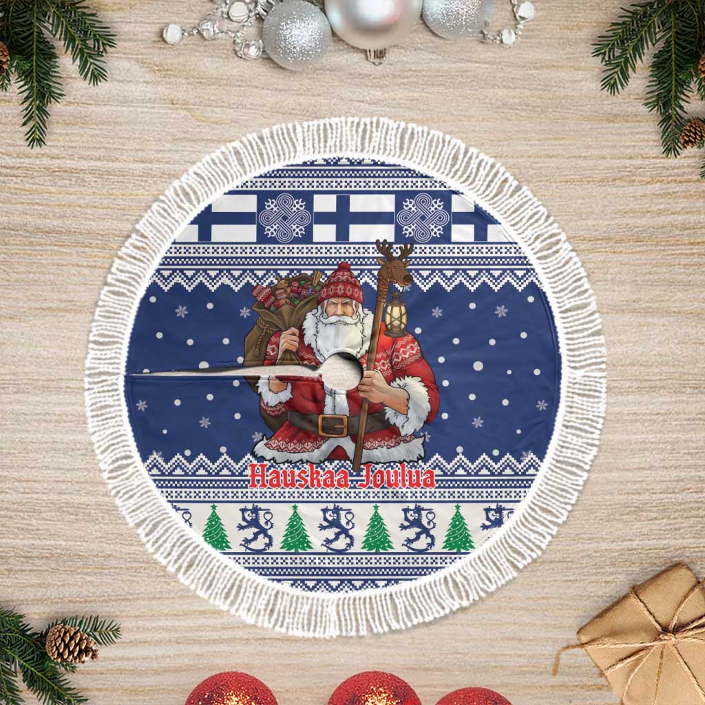 Funny Finland Christmas Tree Skirt Hauskaa Joulua Joulupukki - Wonder Print Shop