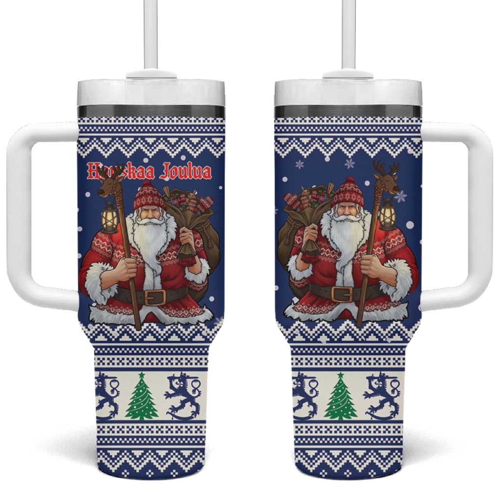 Funny Finland Christmas Tumbler With Handle Hauskaa Joulua Joulupukki - Wonder Print Shop