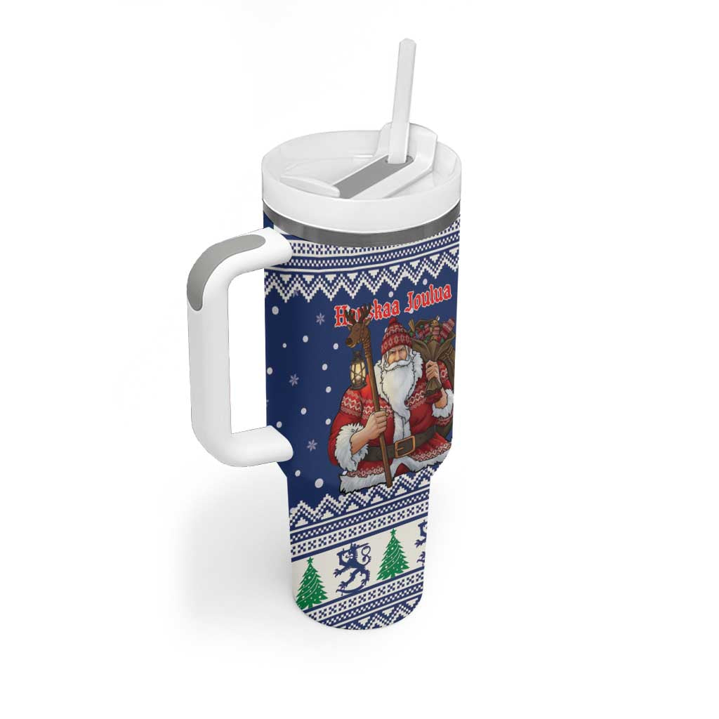 Funny Finland Christmas Tumbler With Handle Hauskaa Joulua Joulupukki - Wonder Print Shop