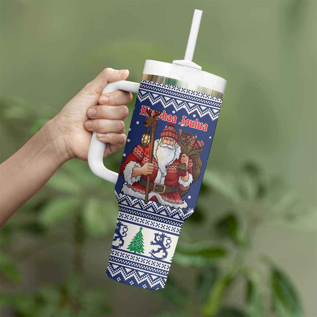 Funny Finland Christmas Tumbler With Handle Hauskaa Joulua Joulupukki - Wonder Print Shop