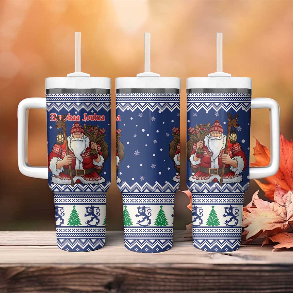 Funny Finland Christmas Tumbler With Handle Hauskaa Joulua Joulupukki - Wonder Print Shop