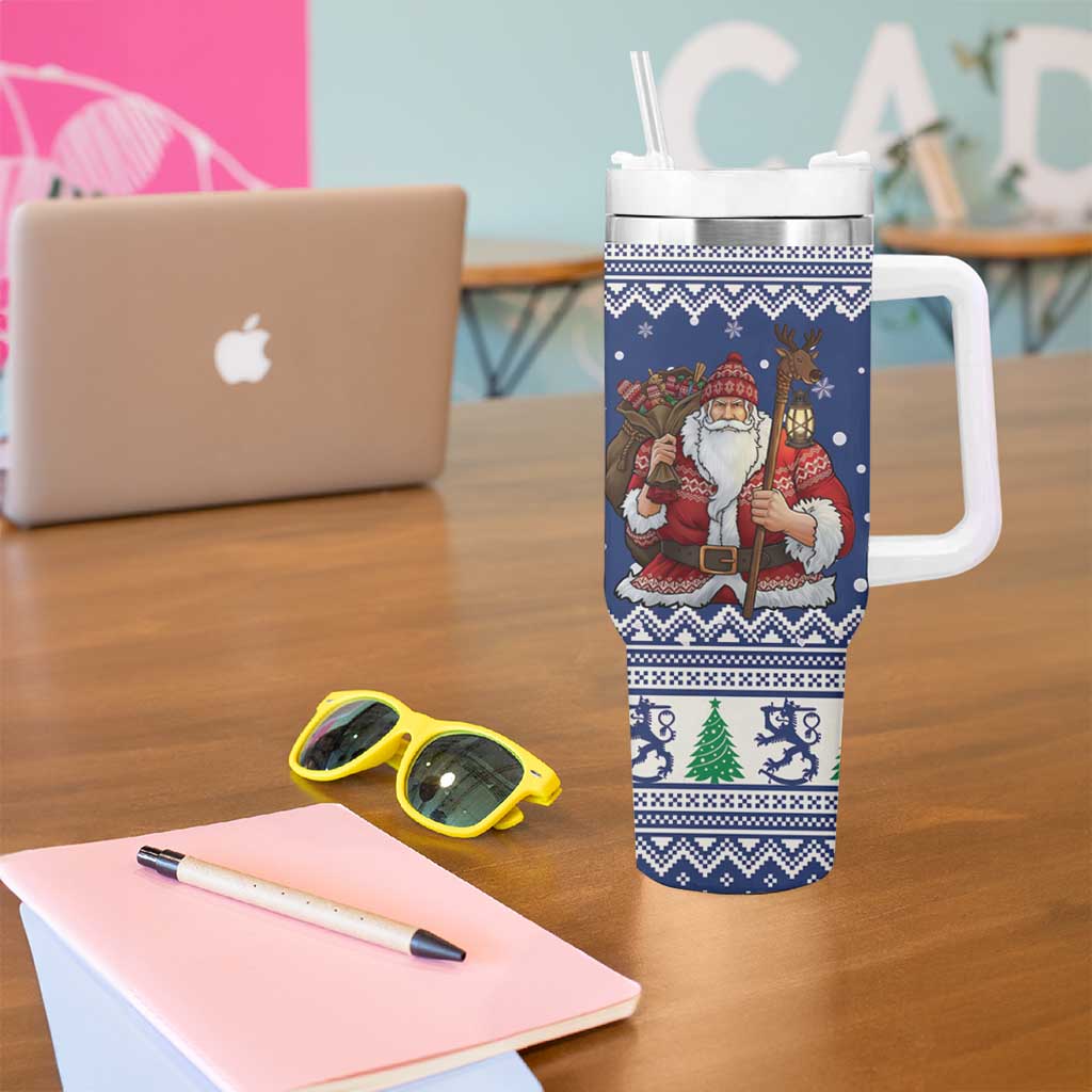 Funny Finland Christmas Tumbler With Handle Hauskaa Joulua Joulupukki - Wonder Print Shop