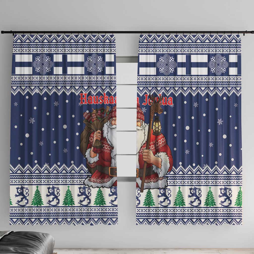 Funny Finland Christmas Window Curtain Hauskaa Joulua Joulupukki - Wonder Print Shop
