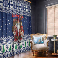 Funny Finland Christmas Window Curtain Hauskaa Joulua Joulupukki - Wonder Print Shop