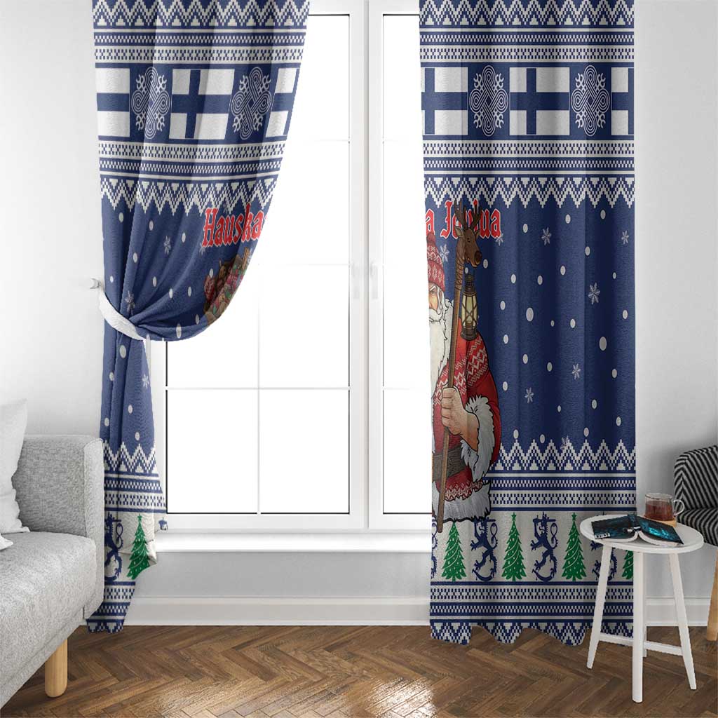Funny Finland Christmas Window Curtain Hauskaa Joulua Joulupukki - Wonder Print Shop