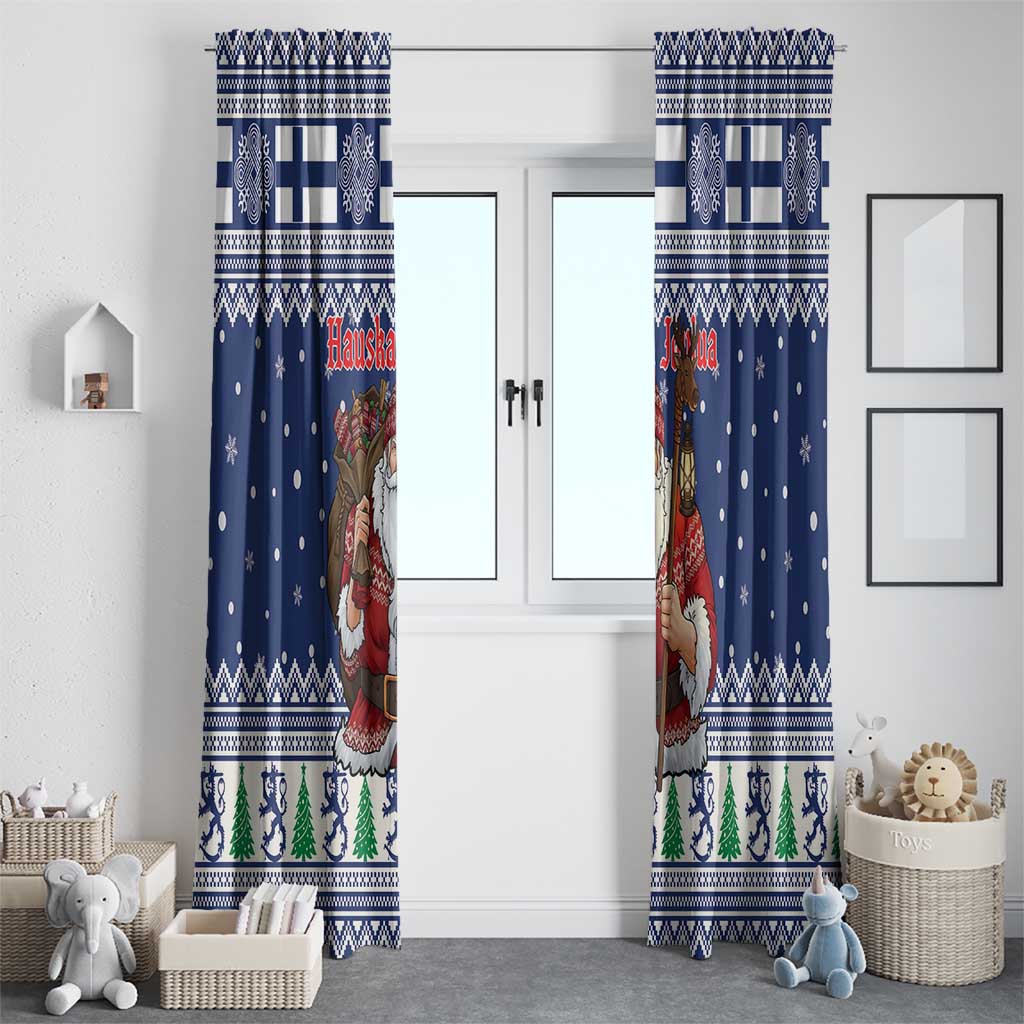 Funny Finland Christmas Window Curtain Hauskaa Joulua Joulupukki - Wonder Print Shop