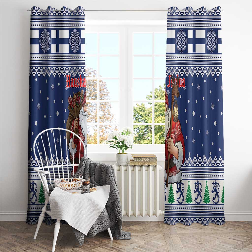 Funny Finland Christmas Window Curtain Hauskaa Joulua Joulupukki - Wonder Print Shop