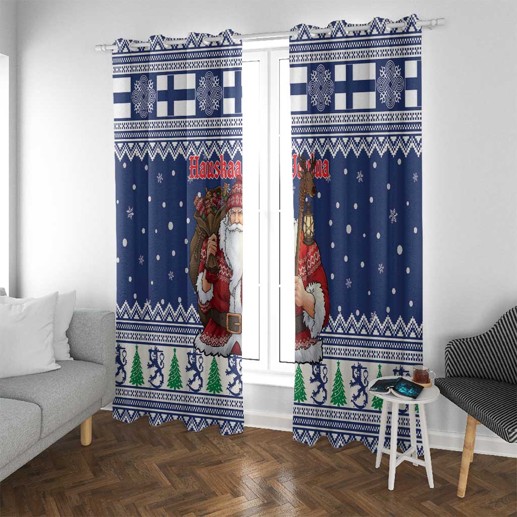 Funny Finland Christmas Window Curtain Hauskaa Joulua Joulupukki - Wonder Print Shop