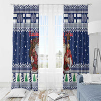Funny Finland Christmas Window Curtain Hauskaa Joulua Joulupukki - Wonder Print Shop