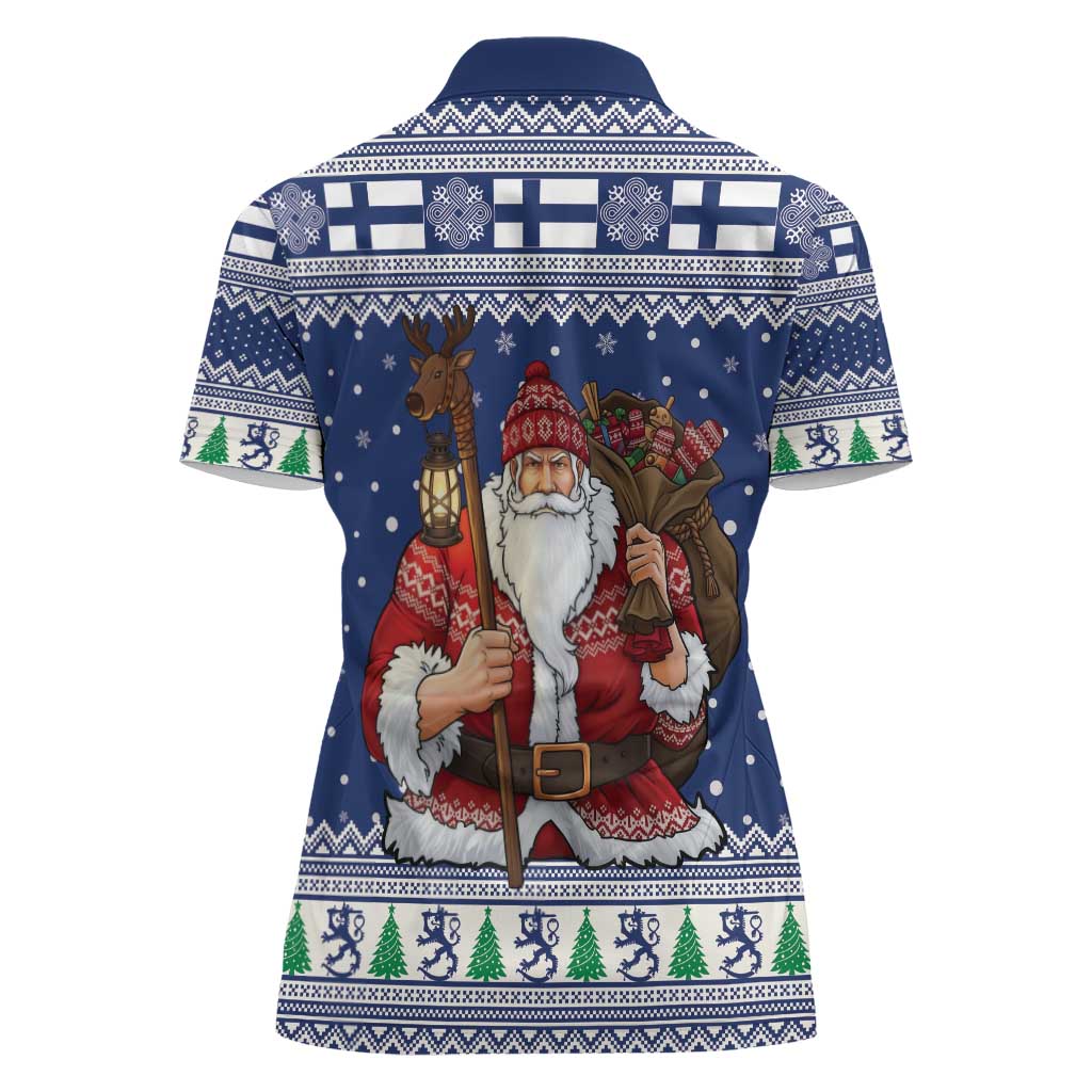 Funny Finland Christmas Women Polo Shirt Hauskaa Joulua Joulupukki - Wonder Print Shop