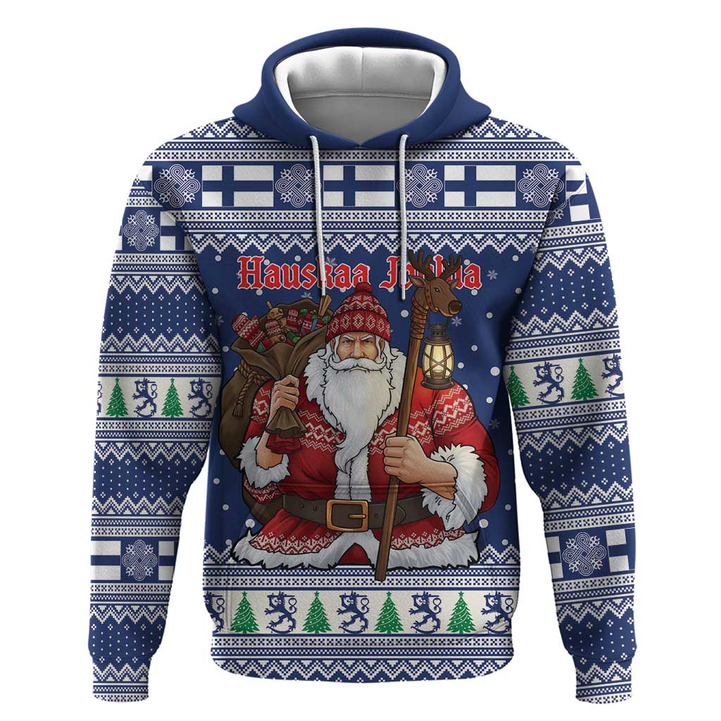Funny Finland Christmas Zip Hoodie Hauskaa Joulua Joulupukki - Wonder Print Shop