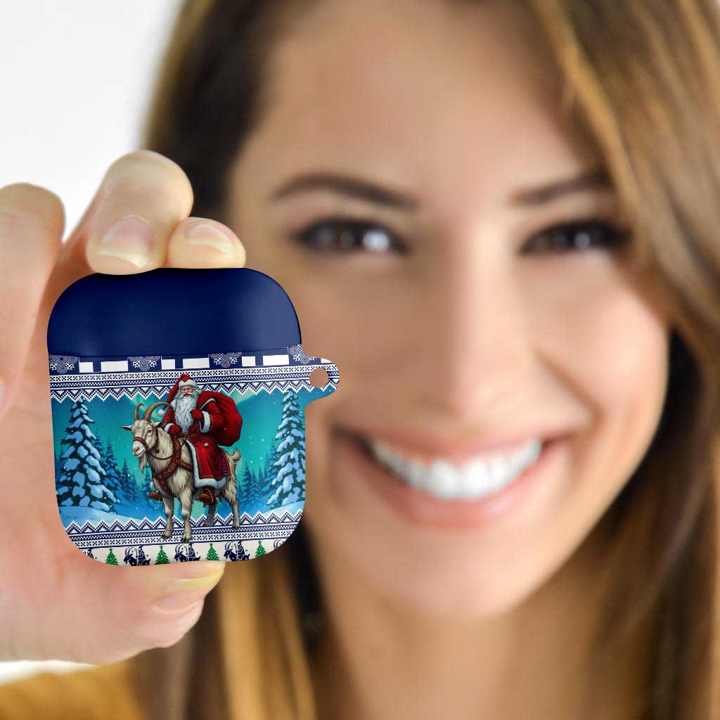 Finland Joulupukki Christmas AirPods Case Riding the Yule Goat - Wonder Print Shop