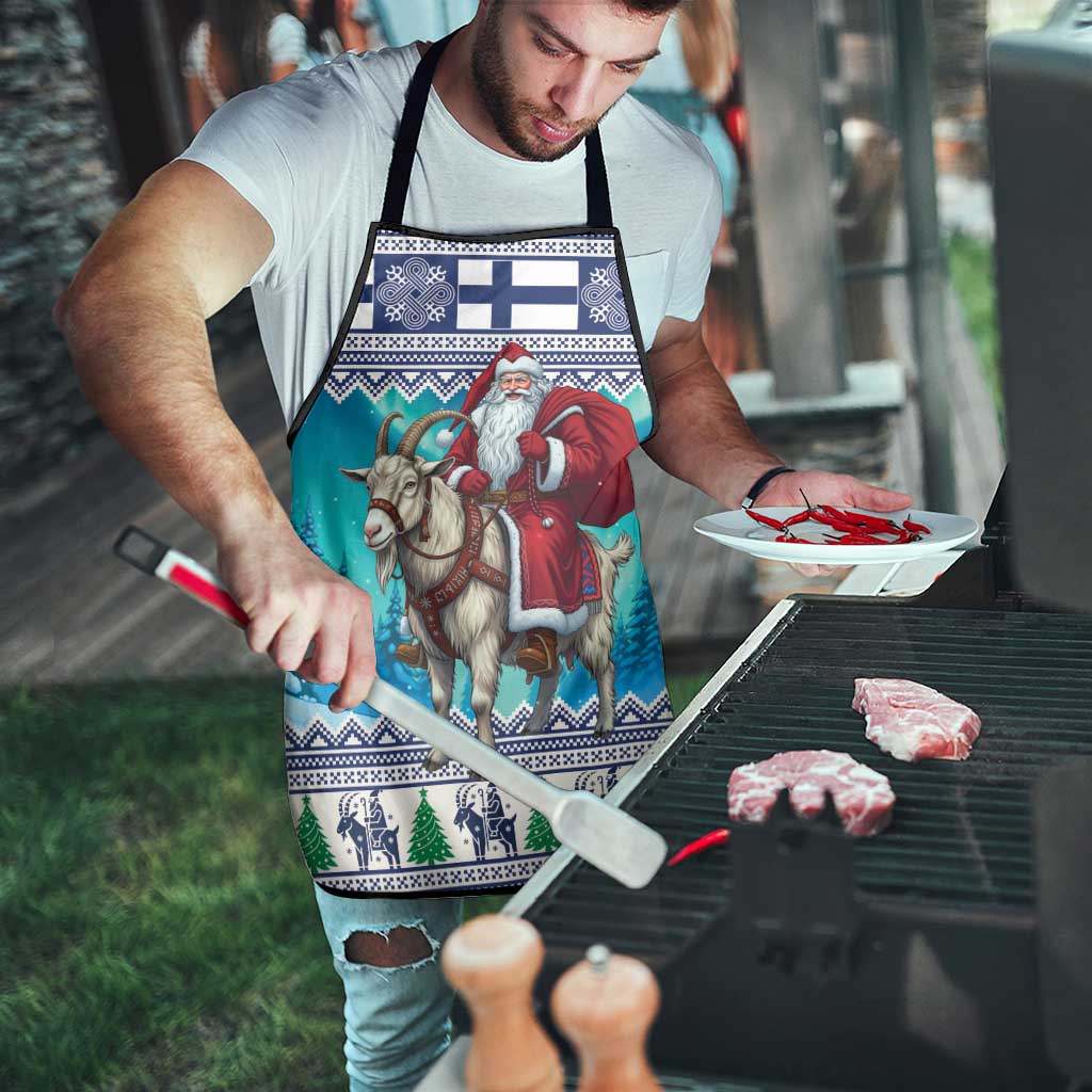 Finland Joulupukki Christmas Apron Riding the Yule Goat - Wonder Print Shop