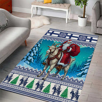 Finland Joulupukki Christmas Area Rug Riding the Yule Goat - Wonder Print Shop