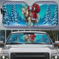 Finland Joulupukki Christmas Auto Sun Shade Riding the Yule Goat - Wonder Print Shop