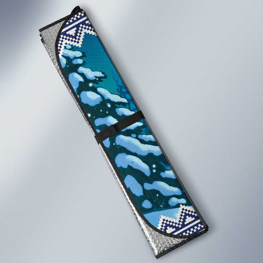 Finland Joulupukki Christmas Auto Sun Shade Riding the Yule Goat - Wonder Print Shop