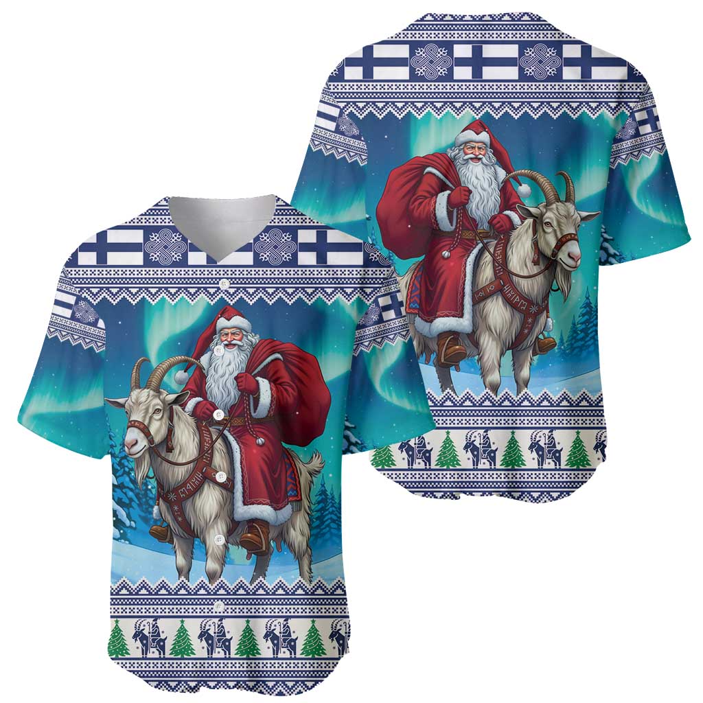 Finland Joulupukki Christmas Baseball Jersey Riding the Yule Goat - Wonder Print Shop