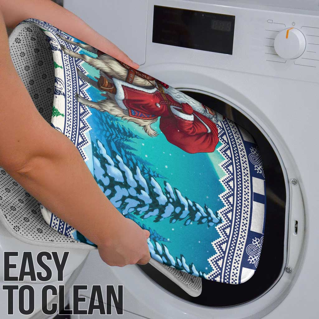 Finland Joulupukki Christmas Bathroom Set Riding the Yule Goat - Wonder Print Shop