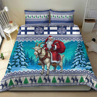 Finland Joulupukki Christmas Bedding Set Riding the Yule Goat - Wonder Print Shop